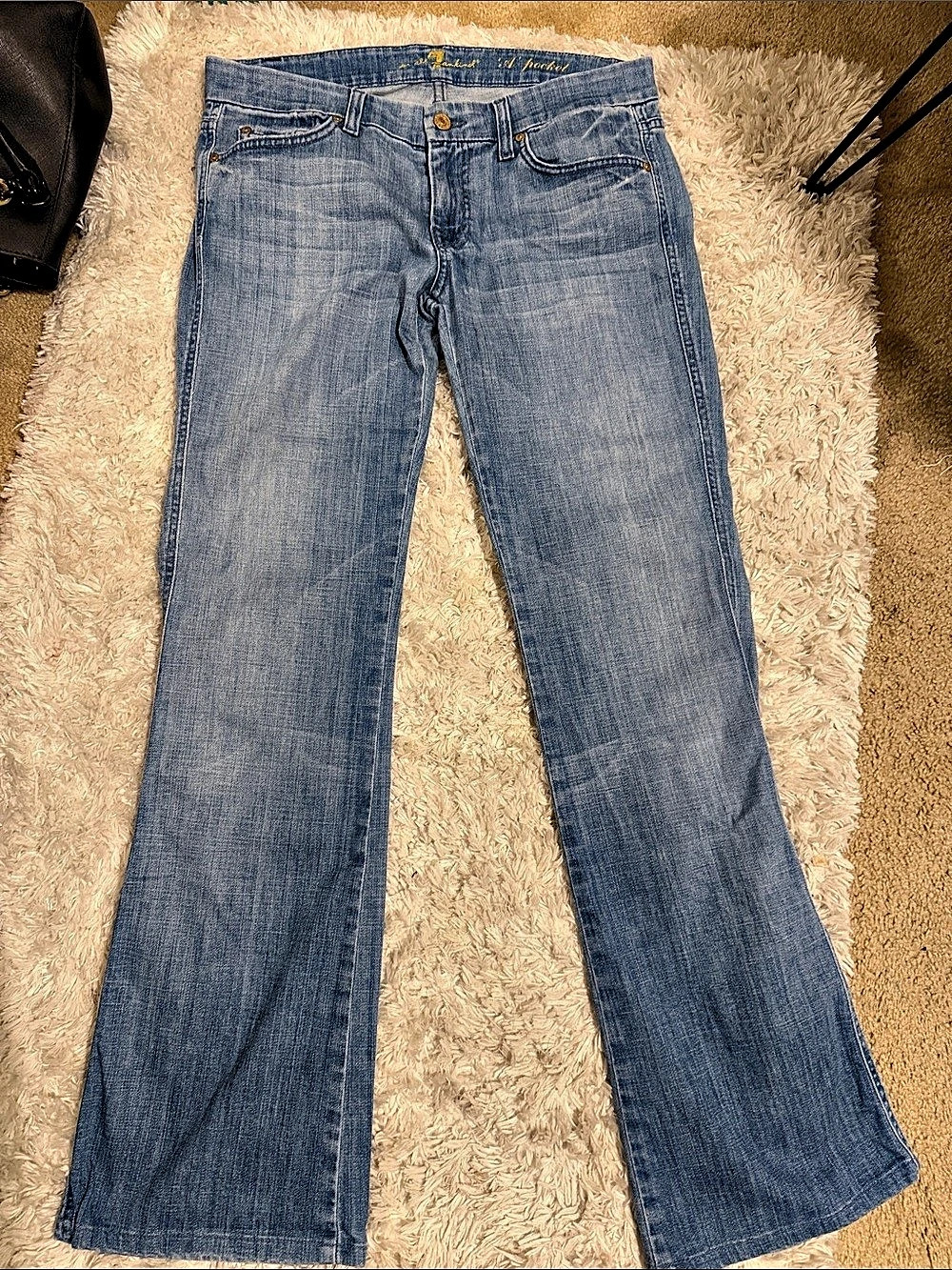 7 for all man kind Women's Flare Jeans Waist 30 Blue inseam 29